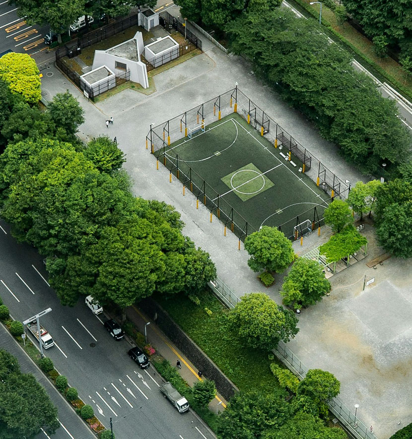 city stade vu du haut.